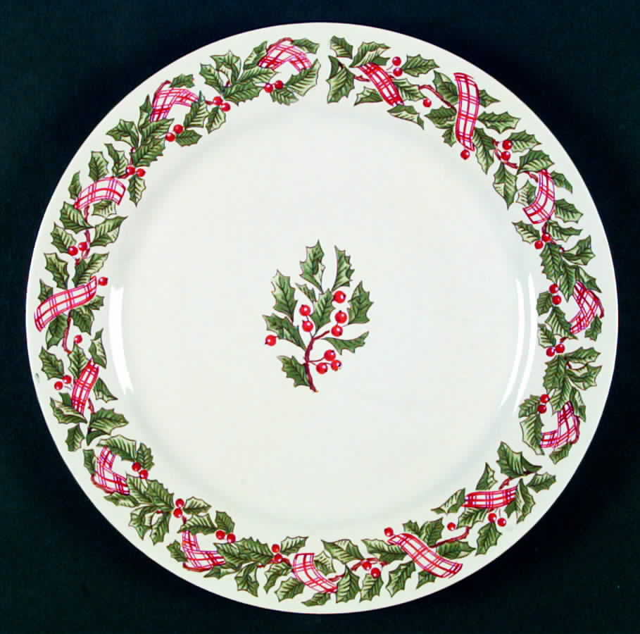 Holiday Ribbon Dinner Plate by Mervyn's-1