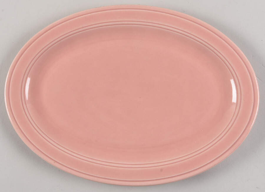 Early California Pink 12" Oval Serving Platter by Metlox - Poppytrail - Vernon-1