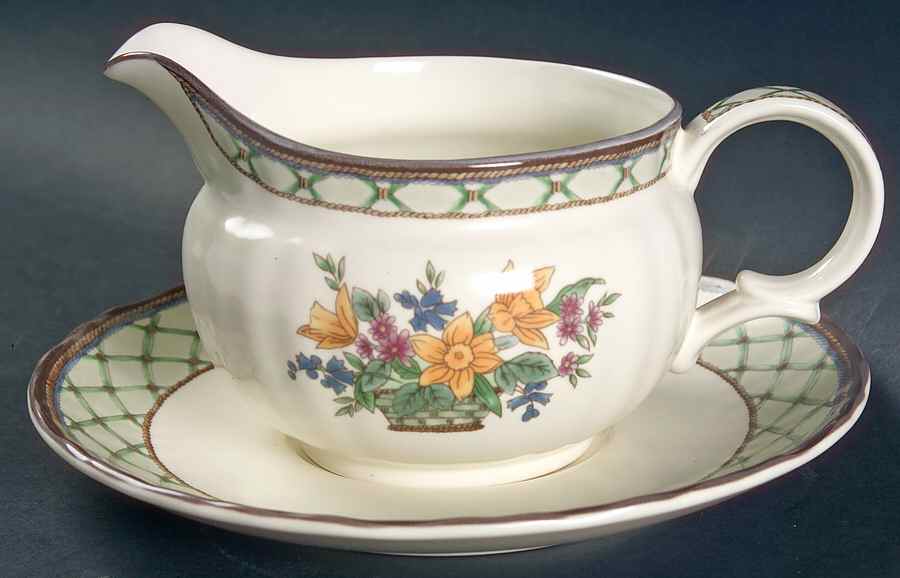 Floral Pageant Gravy Boat & Underplate by Mikasa-1
