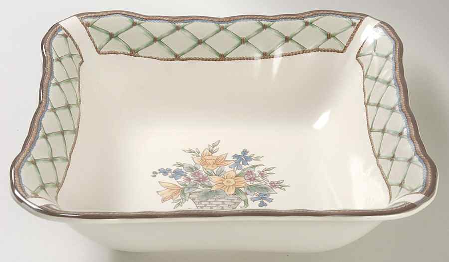 Floral Pageant 9" Square Vegetable Bowl by Mikasa-1