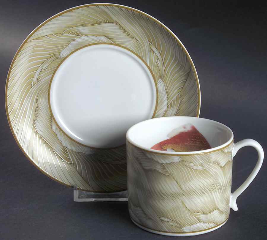 Waterdance Flat Cup & Saucer Set by Mottahedeh-1