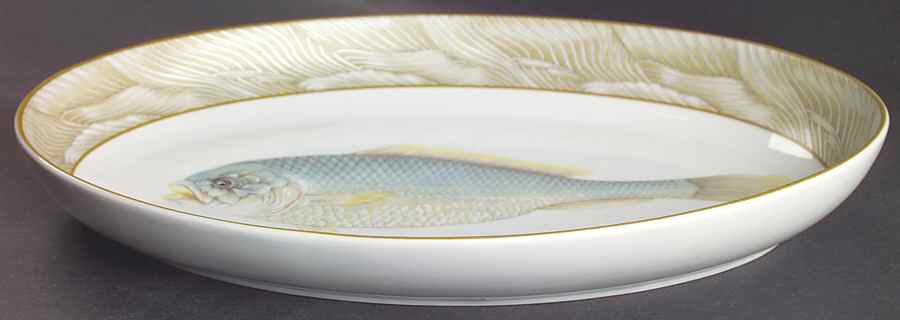 Waterdance 12" Oval Vegetable Bowl by Mottahedeh-1