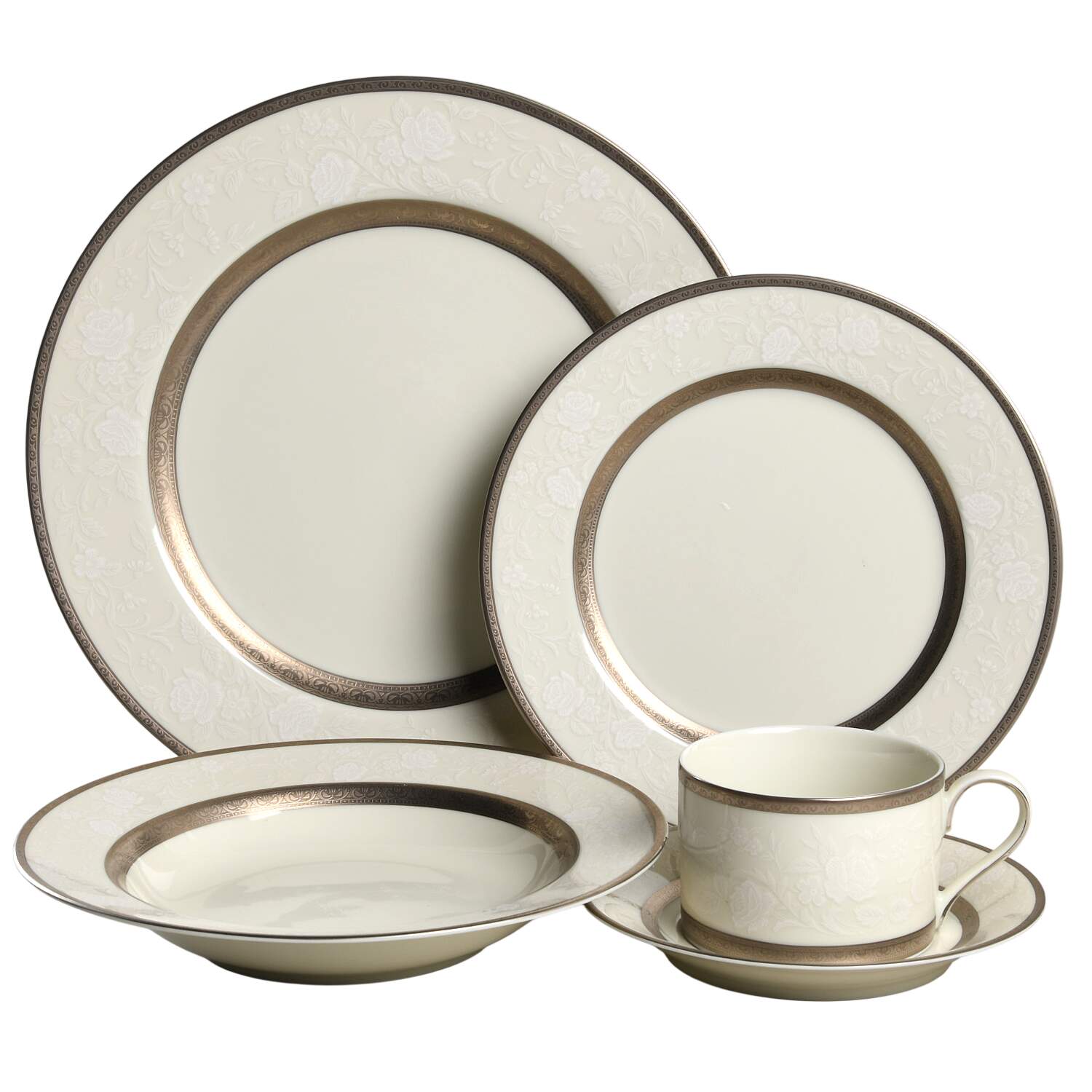 Platinum Lace 5 Piece Place Setting by Mikasa-1