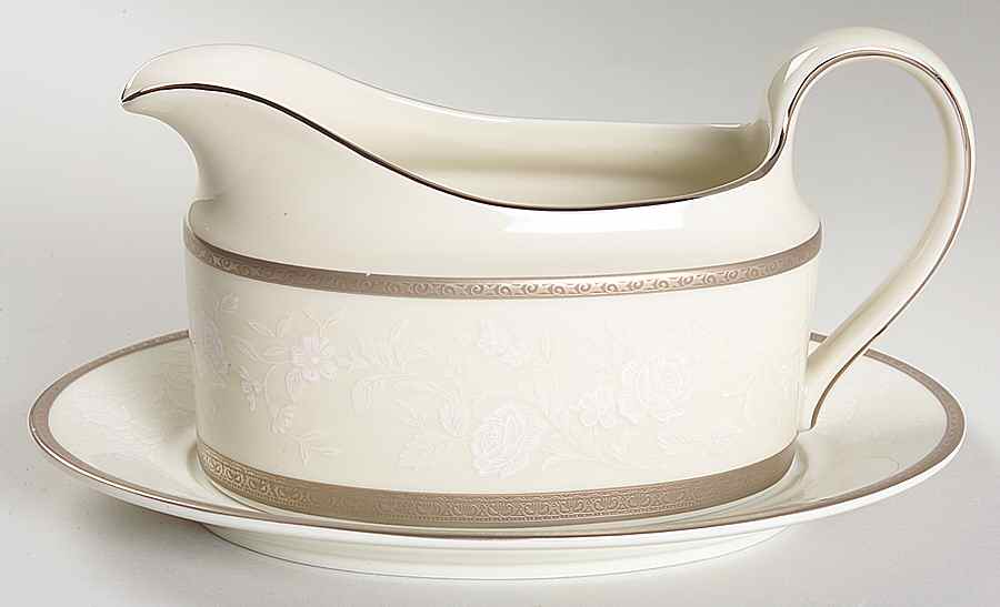 Platinum Lace Gravy Boat & Underplate by Mikasa-1