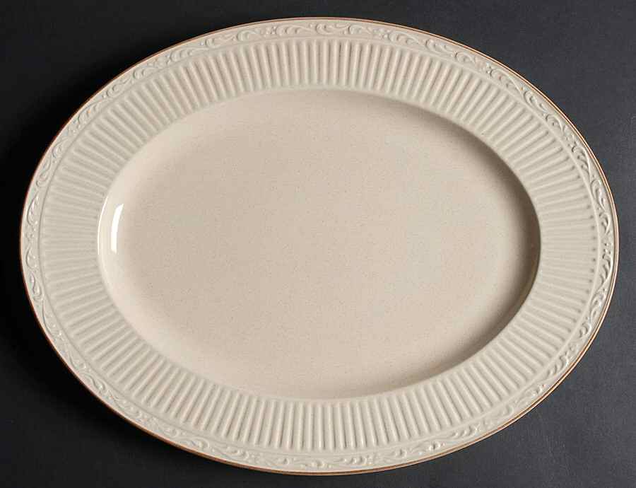 Sand Dune 15" Oval Serving Platter by Mikasa-1