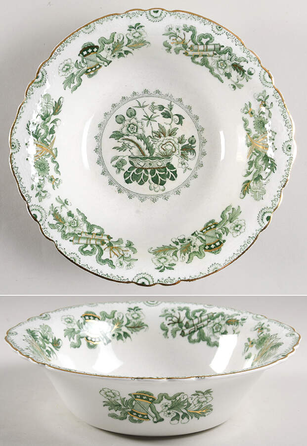 Japan Green 9" Round Vegetable Bowl by J & G Meakin-1