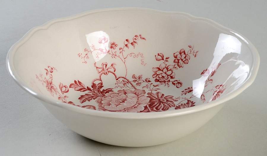 Charlotte Red and Pink Coupe Cereal Bowl by Alfred Meakin-1