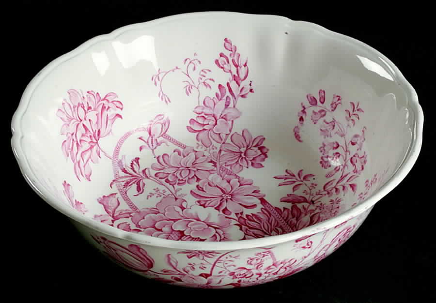 Charlotte Red and Pink 9" Round Vegetable Bowl by Alfred Meakin-1