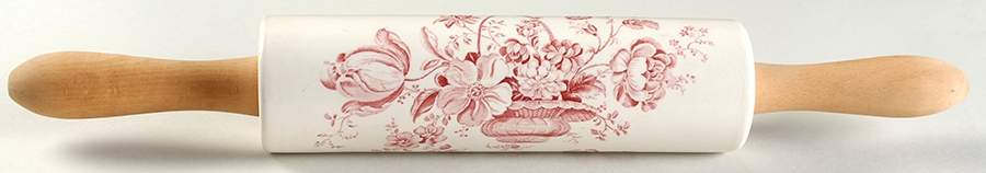 Charlotte Red and Pink Rolling Pin by Alfred Meakin-1