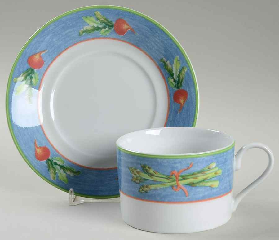Village Market Blue Flat Cup & Saucer Set by Mikasa-1