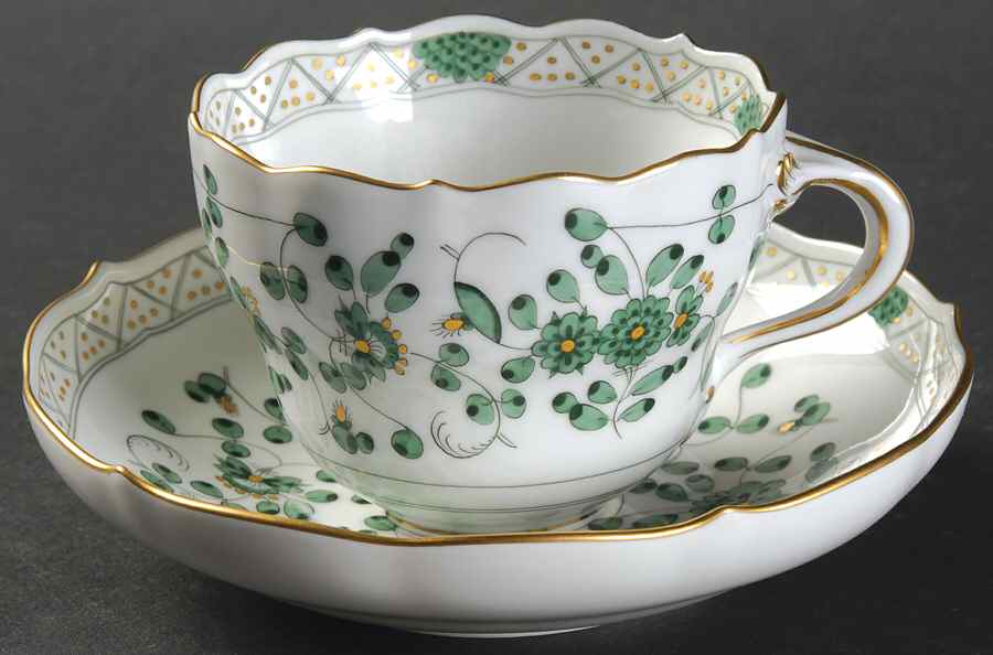 343310 Flat Cup & Saucer Set by Meissen (Germany)-1