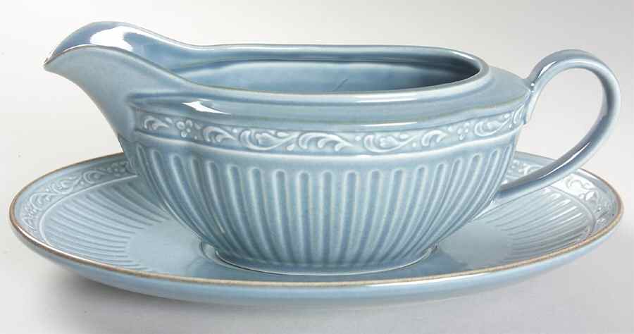 Dresden Blue Gravy Boat & Underplate by Mikasa-1