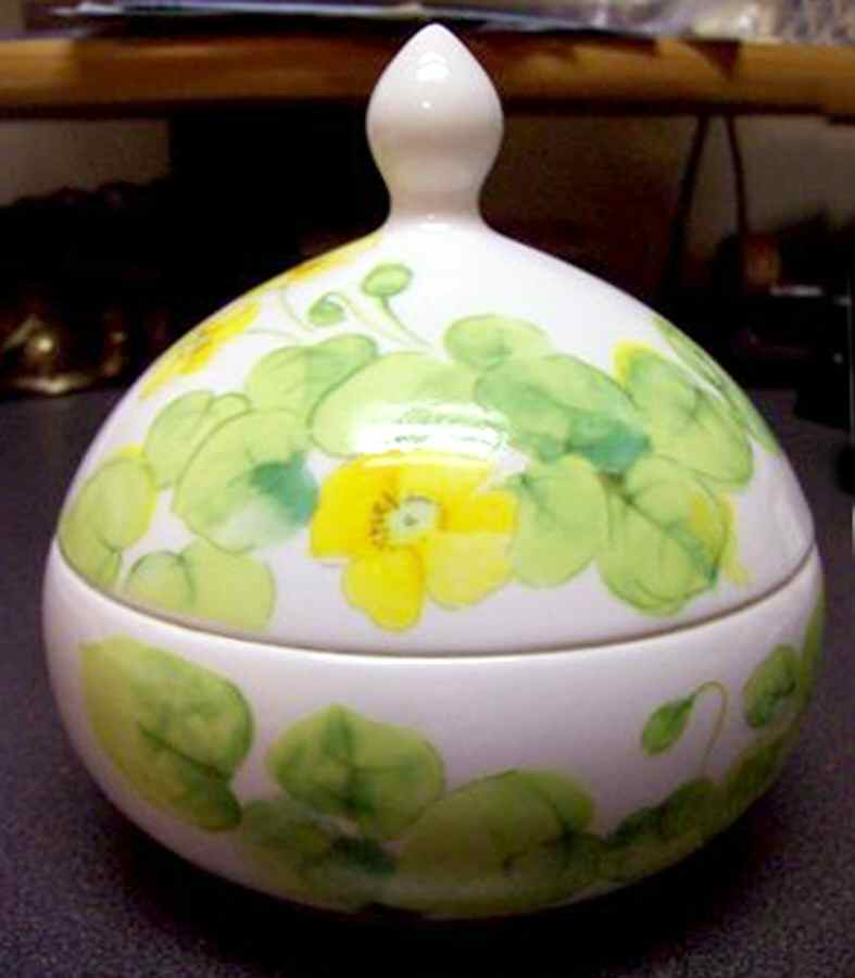Water Lilies Orange Round Box & Lid by Mikasa-1