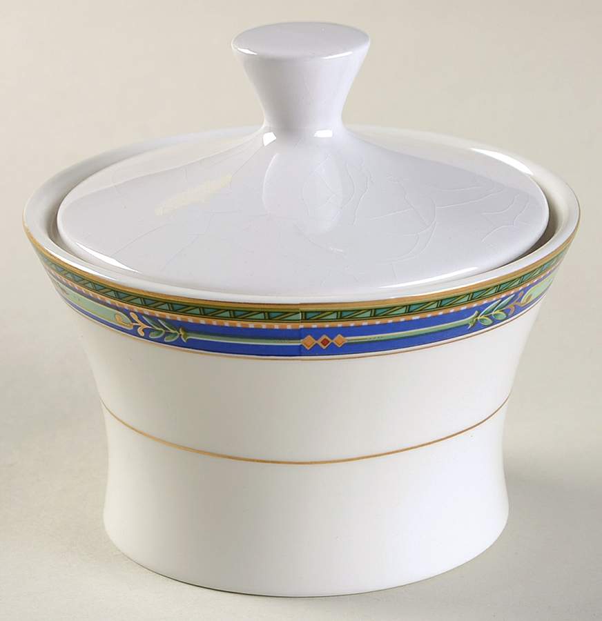 Plaza Court Blue Sugar Bowl & Lid by Mikasa-1