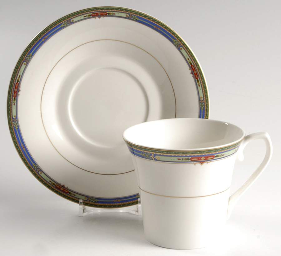 Plaza Court Blue Flat Cup & Saucer Set by Mikasa-1