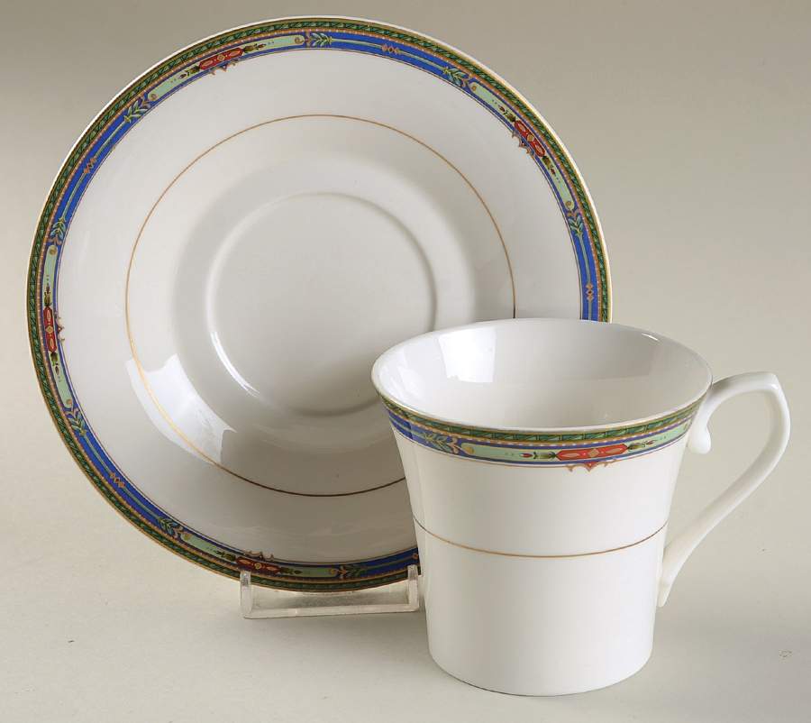 Plaza Court Blue Flat Cup & Saucer Set by Mikasa-1