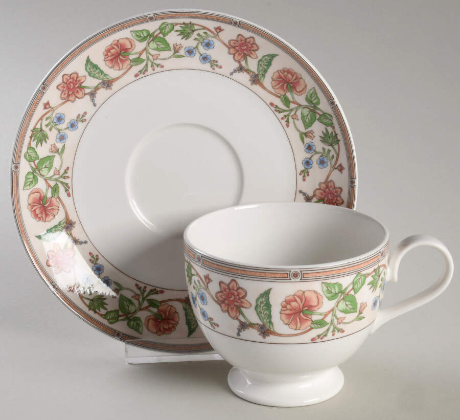Rosemere Footed Cup & Saucer Set by Mikasa-1