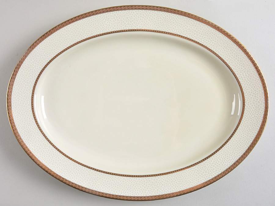 Imperial Flair Gold 15" Oval Serving Platter by Mikasa-1