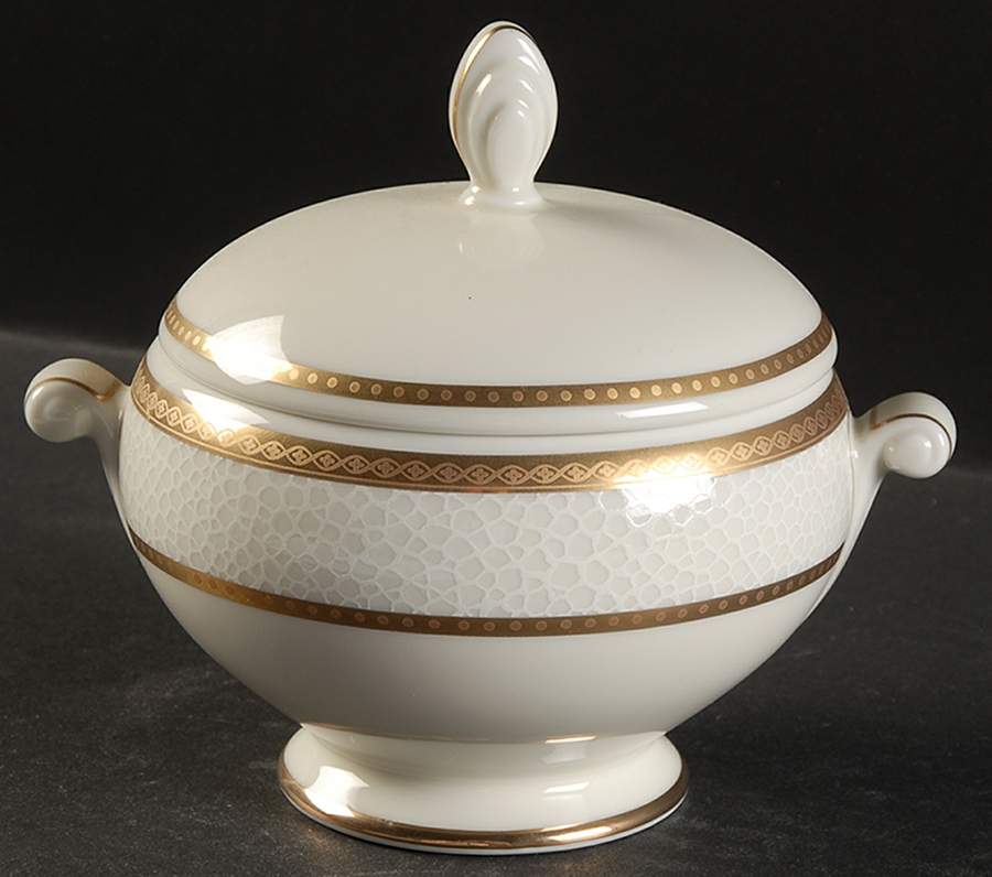Imperial Flair Gold Sugar Bowl & Lid by Mikasa-1