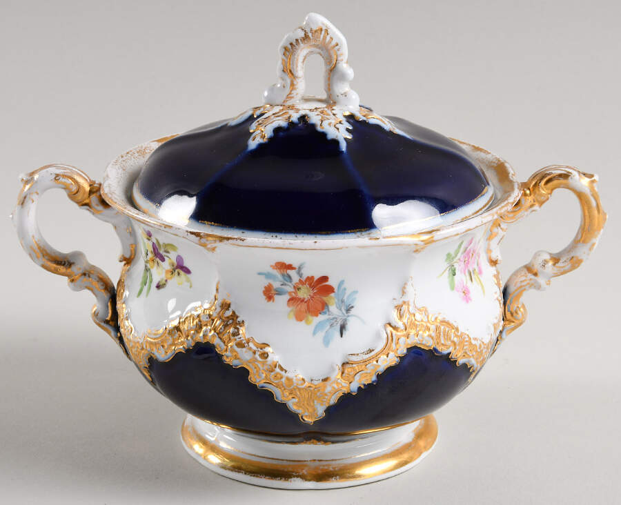 011099 Sugar Bowl & Lid by Meissen (Germany)-1