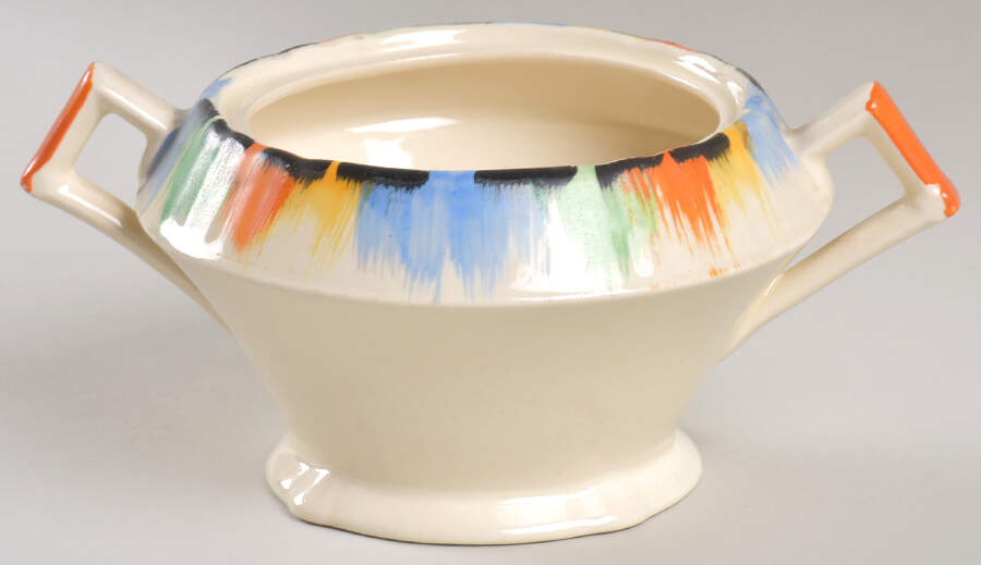 Rainbow Sugar Bowl No Lid by Myott Staffordshire-1