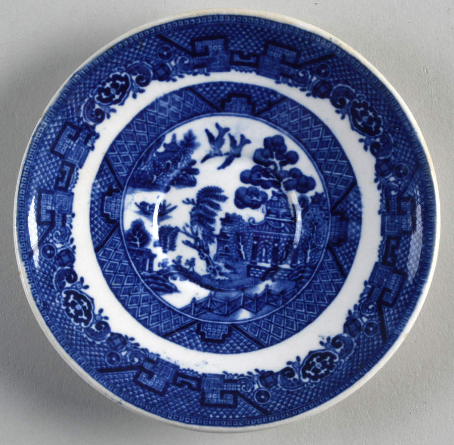 Willow Blue (No Gold Trim) Saucer for Demitasse Cup by John Maddock & Sons-1