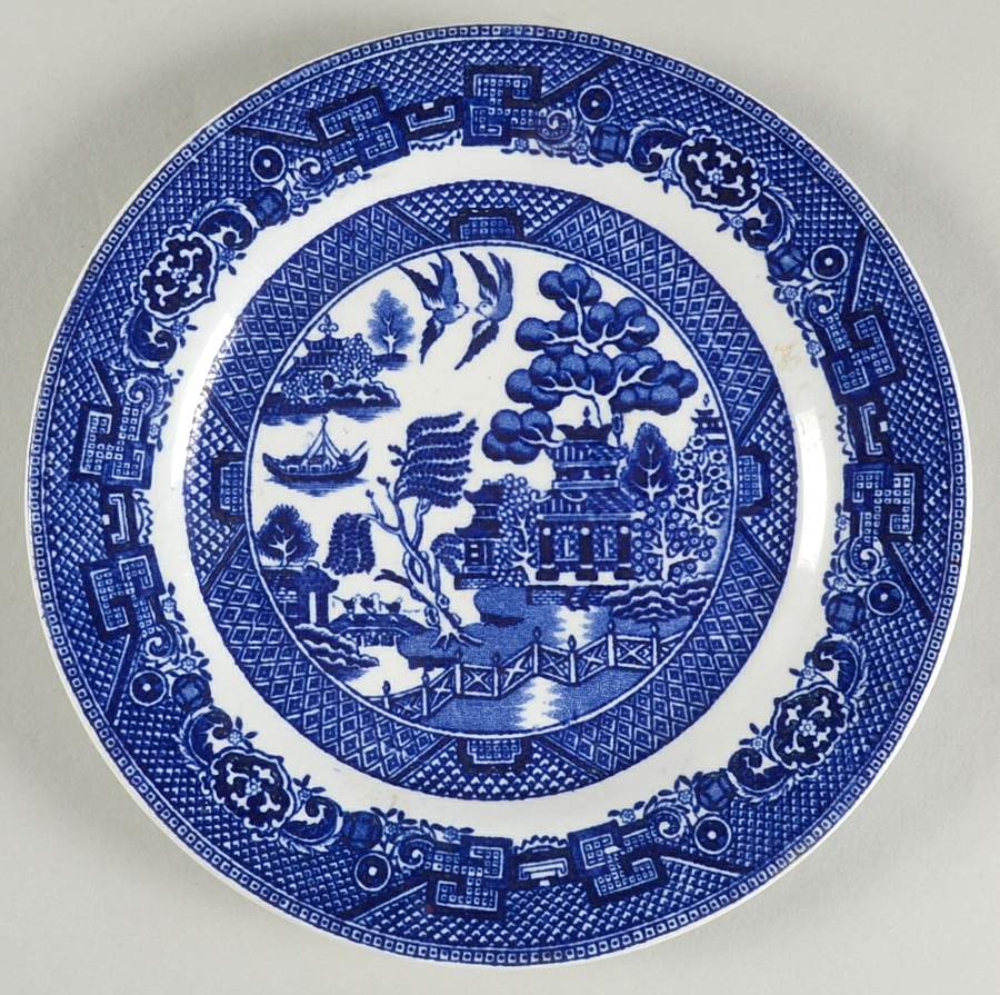 Willow Blue (No Gold Trim) Dessert/Pie Plate by John Maddock & Sons-1
