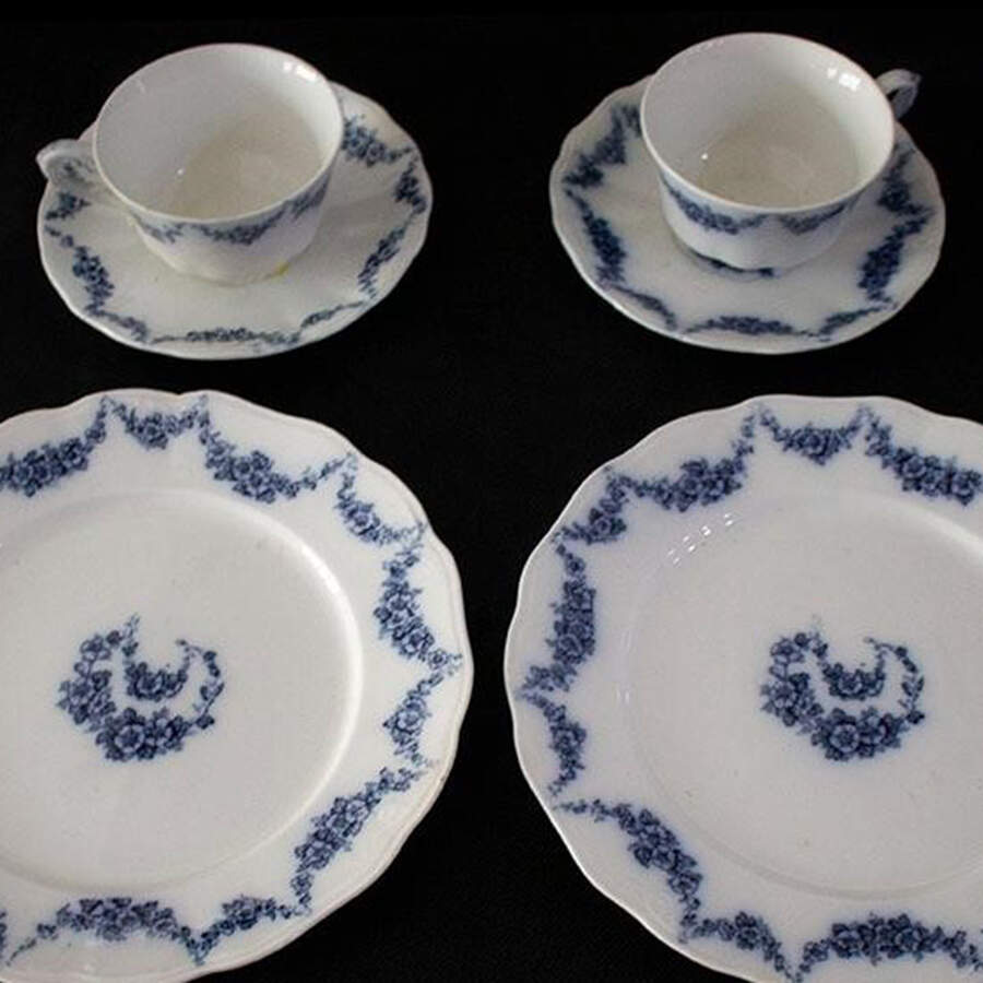 Heumann(No Trim) Flat Cup & Saucer Set by John Maddock & Sons-1
