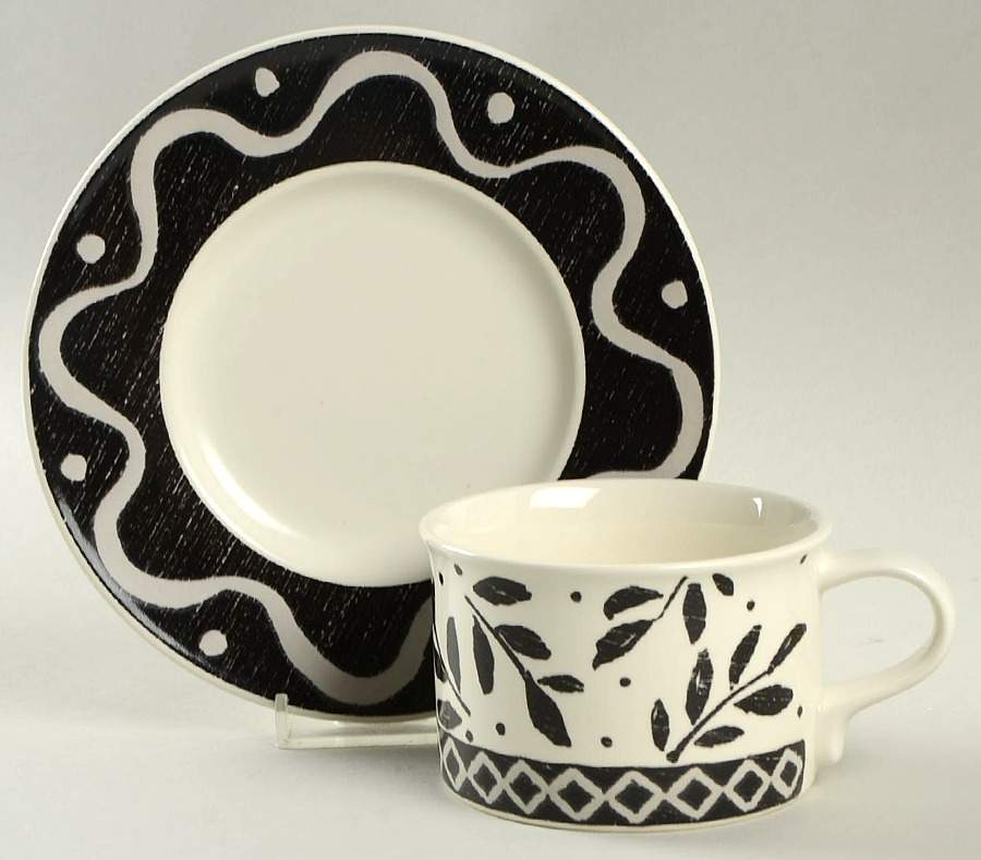 Ebony Trail Flat Cup & Saucer Set by Mikasa-1