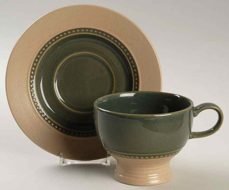Rain Forest Footed Cup & Saucer Set by Mikasa-1