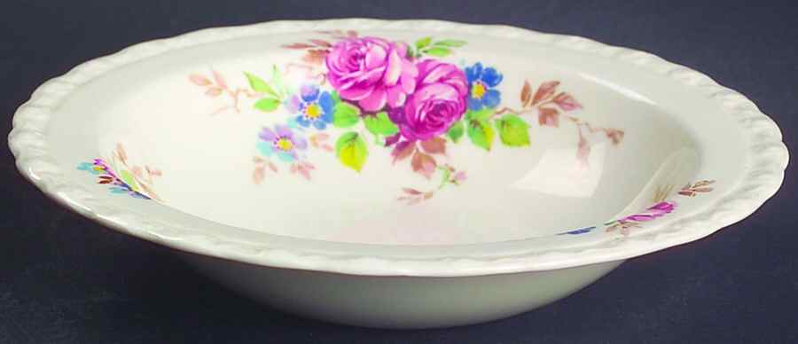 June Roses (Embossed Roses on Edge) Rim Fruit/Dessert (Sauce) Bowl by Myott Staffordshire-1