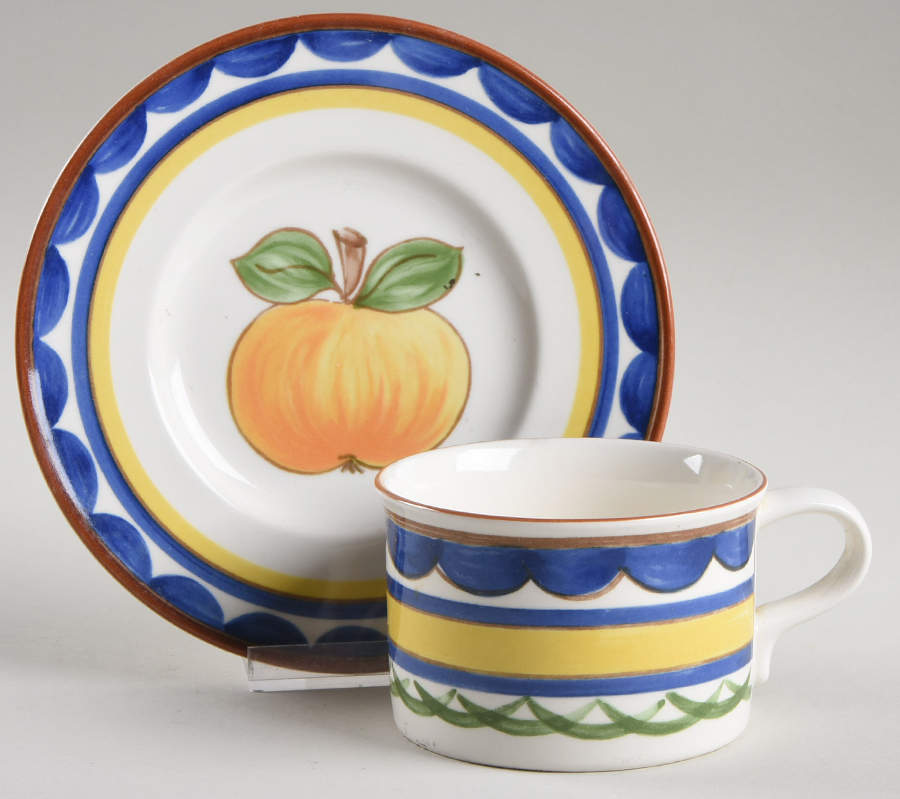 Algarve Orange Flat Cup & Saucer Set by Mikasa-1