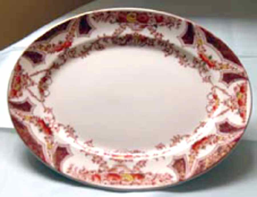 The Regal Red 15" Oval Serving Platter by Myott Staffordshire-1