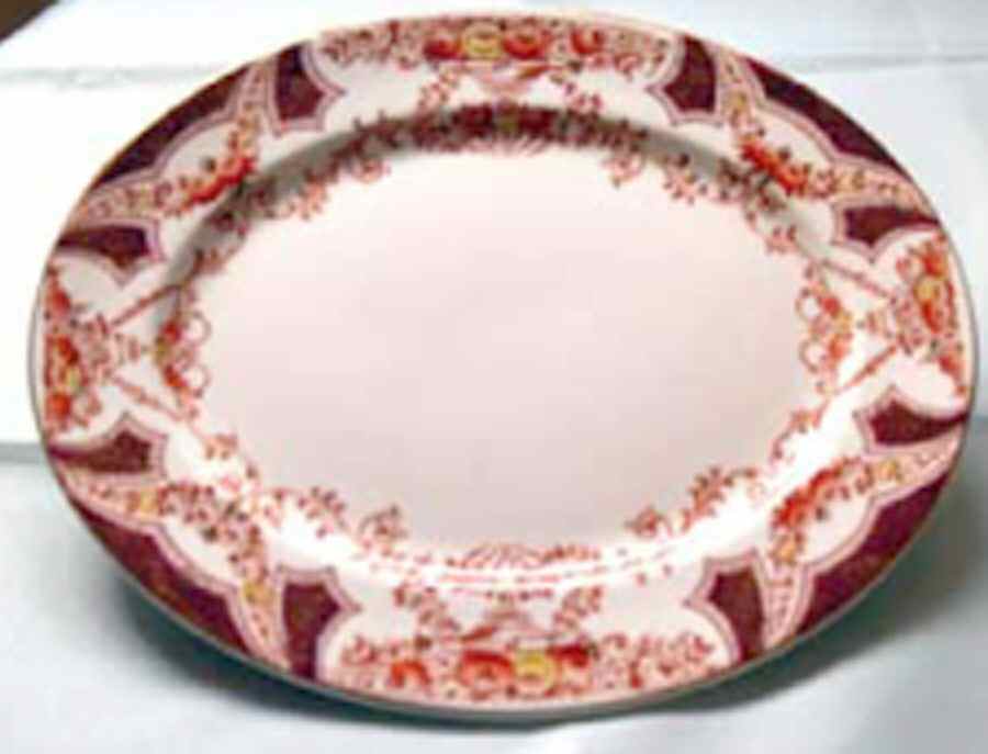 The Regal Red 13" Oval Serving Platter by Myott Staffordshire-1