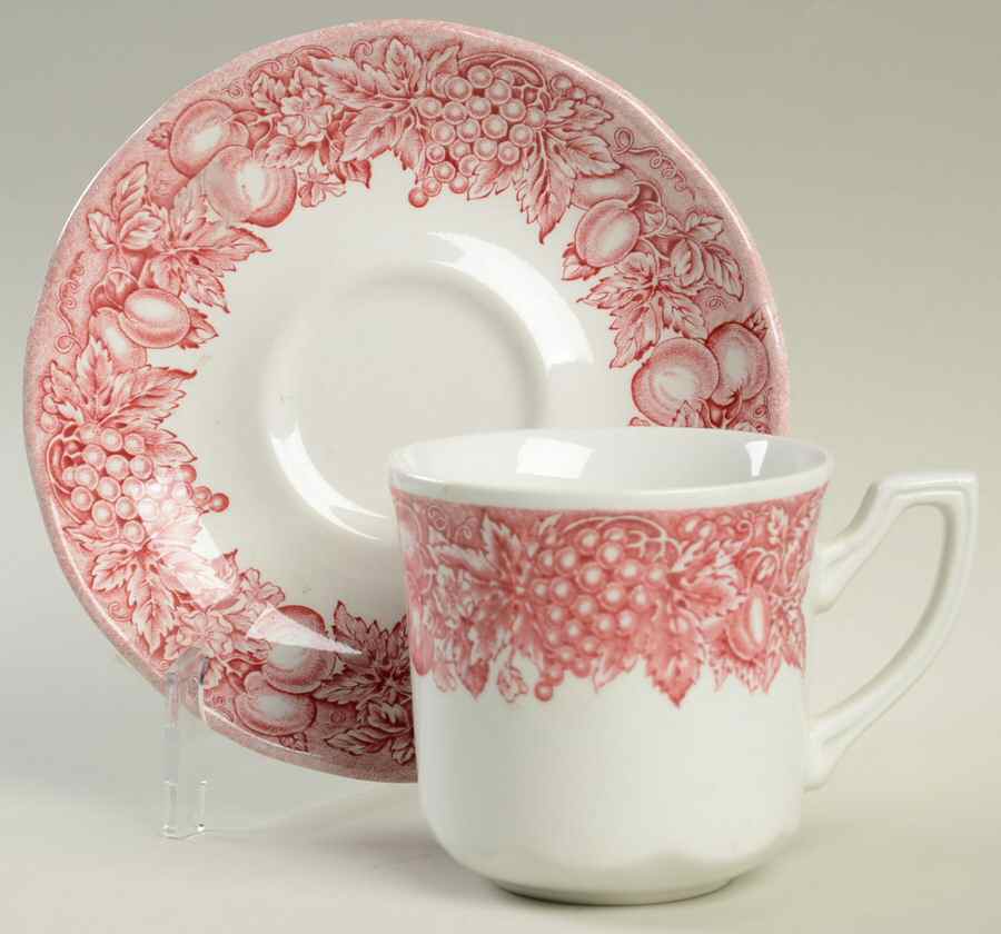 Bountiful Flat Cup & Saucer Set by J & G Meakin-1