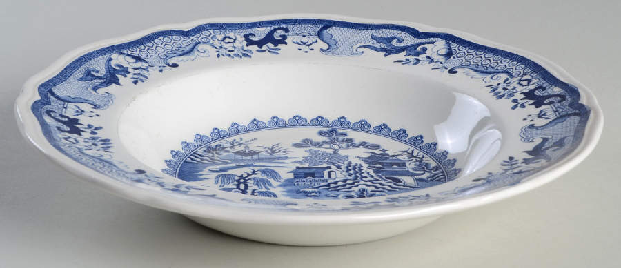 Willow Blue (Design Off Edge) Rim Soup Bowl by Mason's-1