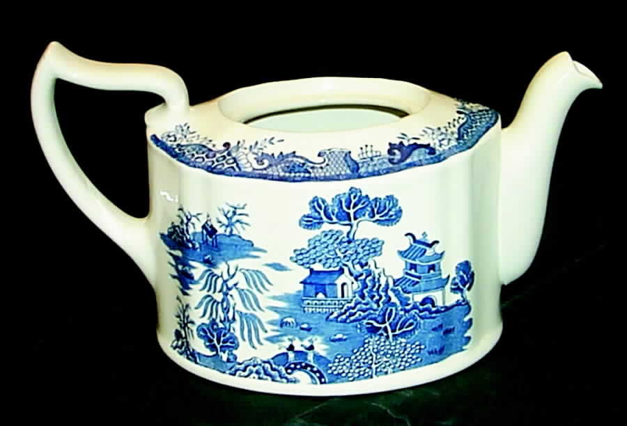 Willow Blue (Design Off Edge) Teapot No Lid by Mason's-1