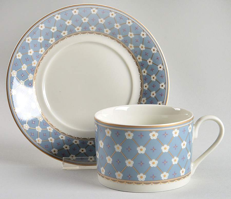 Dubonnet Blue Flat Cup & Saucer Set by Mikasa-1