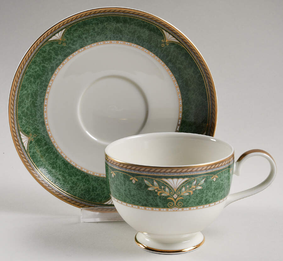 Royal Jade Footed Cup & Saucer Set by Mikasa-1