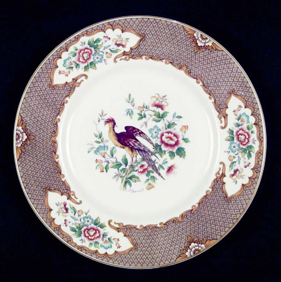 Old Bow Pheasant Brown Salad Plate by Myott Staffordshire-1