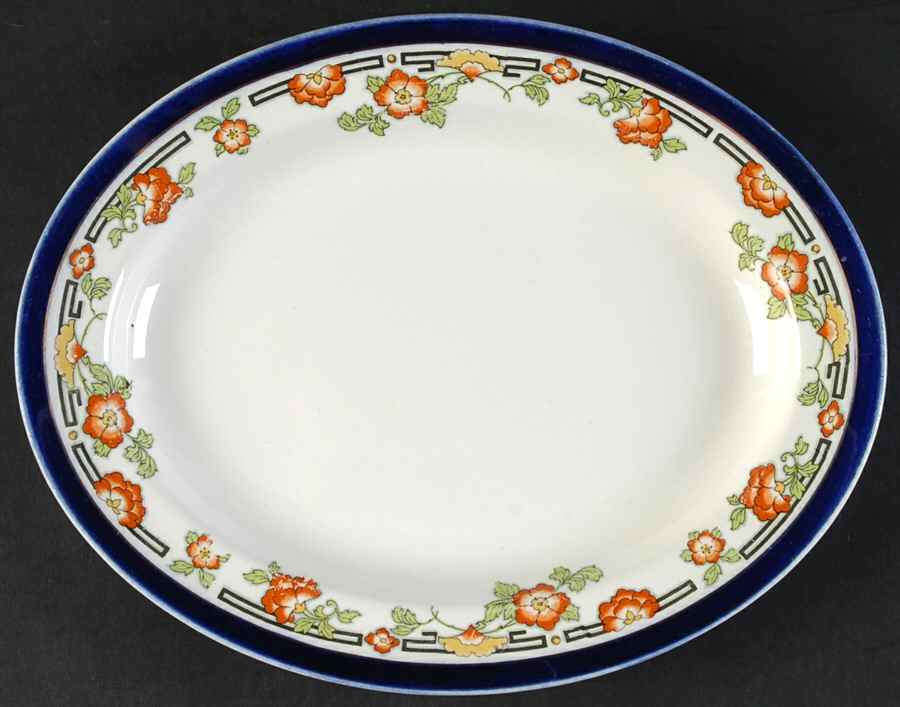 Bleu De Roi 7 10" Oval Serving Platter by Alfred Meakin-1