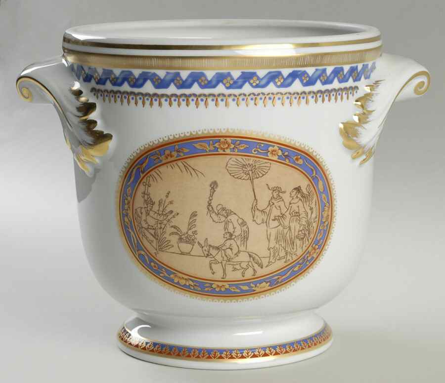 Chinoise Blue 7" Cachepot by Mottahedeh-1