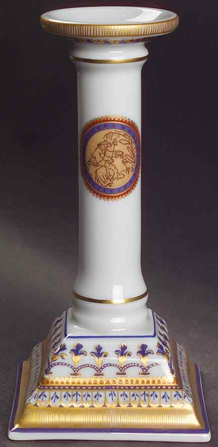 Chinoise Blue 6" Candlestick by Mottahedeh-1