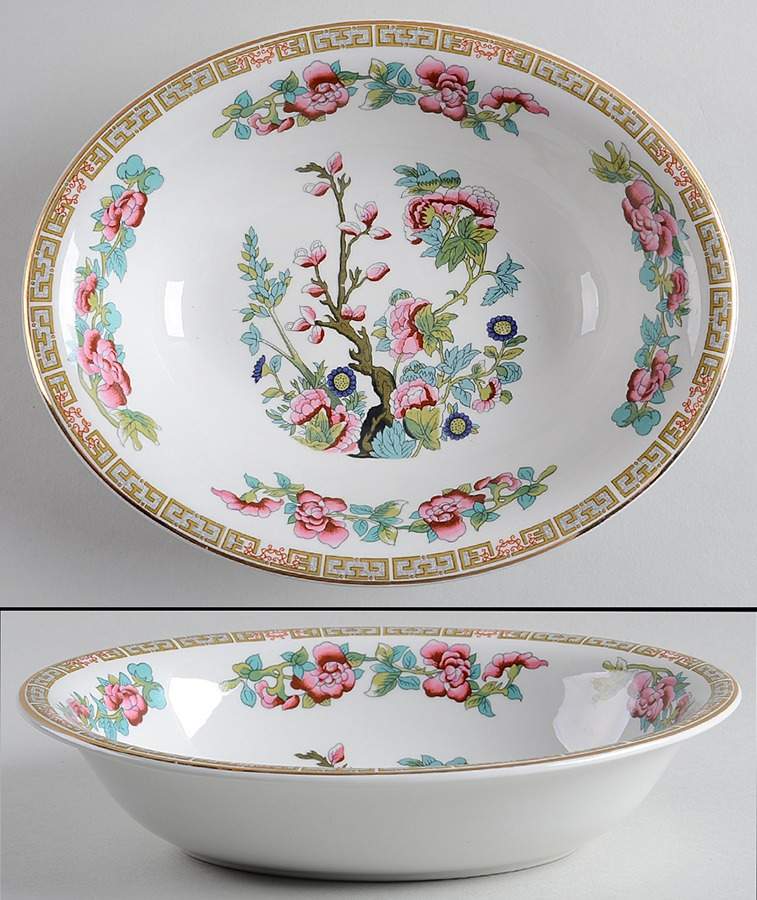 Indian Tree 8" Oval Vegetable Bowl by John Maddock & Sons-1