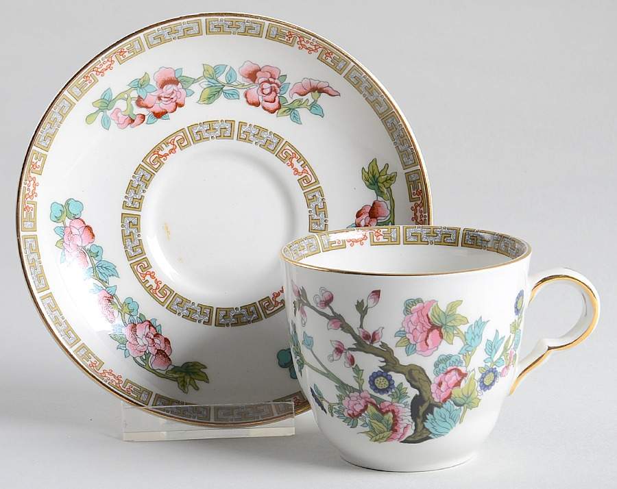 Indian Tree Flat Cup & Saucer Set by John Maddock & Sons-1
