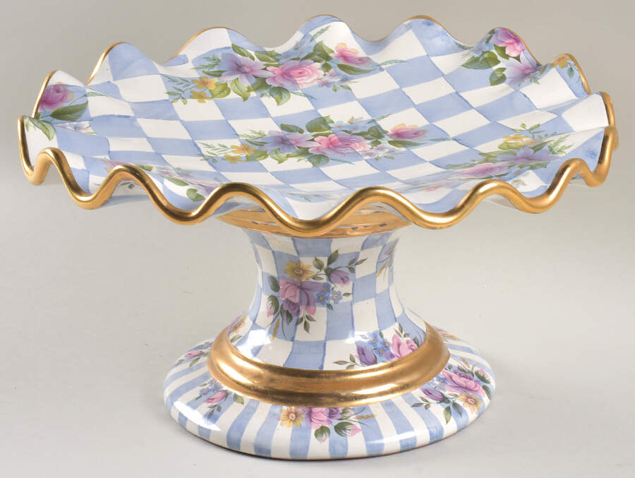 Morning Glory Footed Cake Plate by MacKenzie-Childs-1