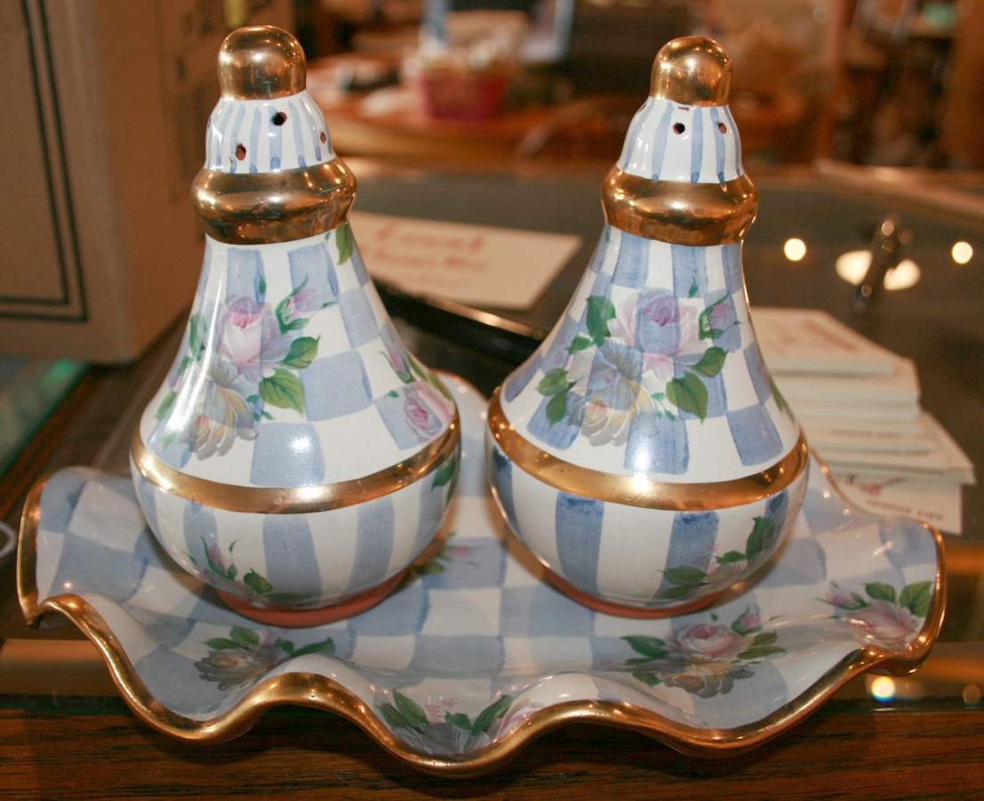Morning Glory (3 Pc) Salt & Pepper Tray Set by MacKenzie-Childs-1