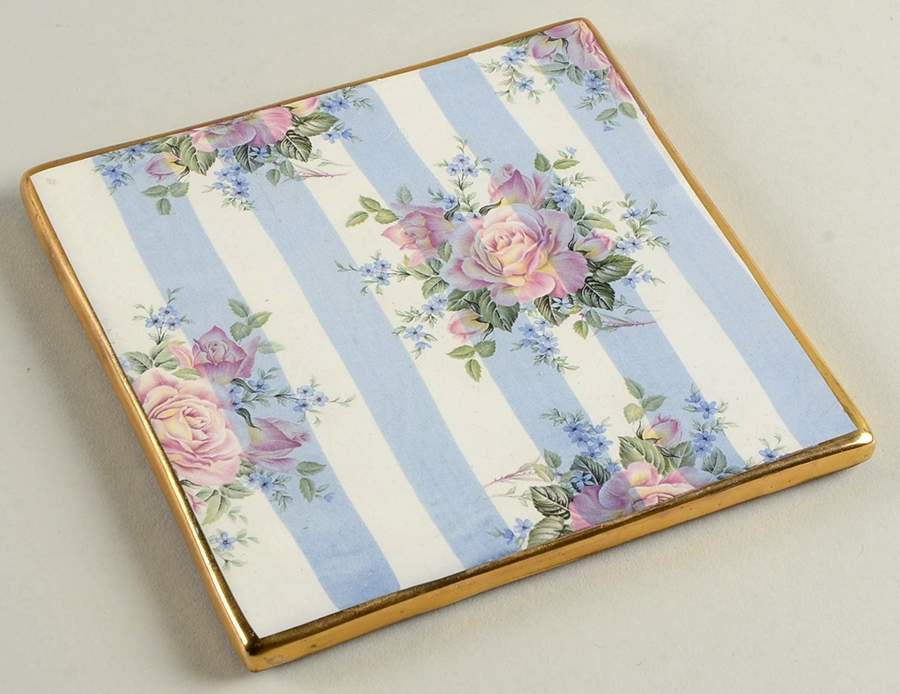 Morning Glory 6" Square Cork Back Trivet by MacKenzie-Childs-1