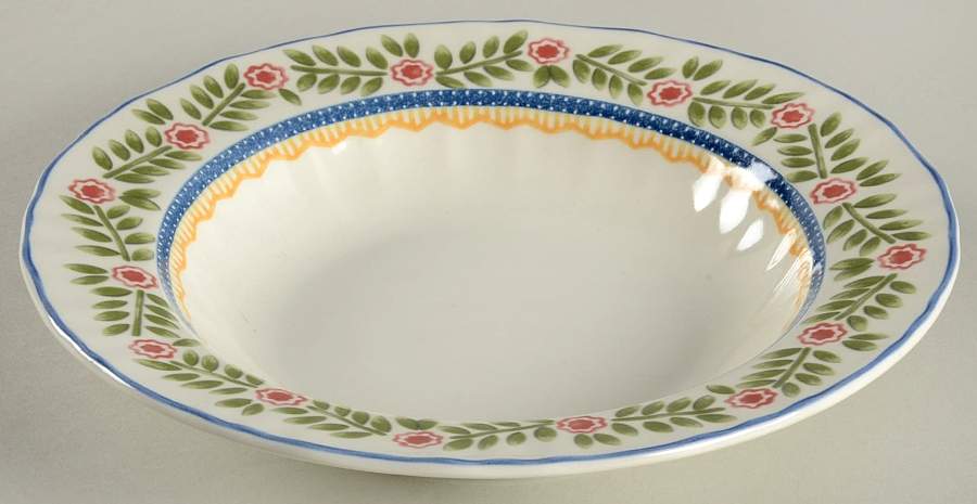 Flower Fancy Large Rim Soup Bowl by Mikasa-1