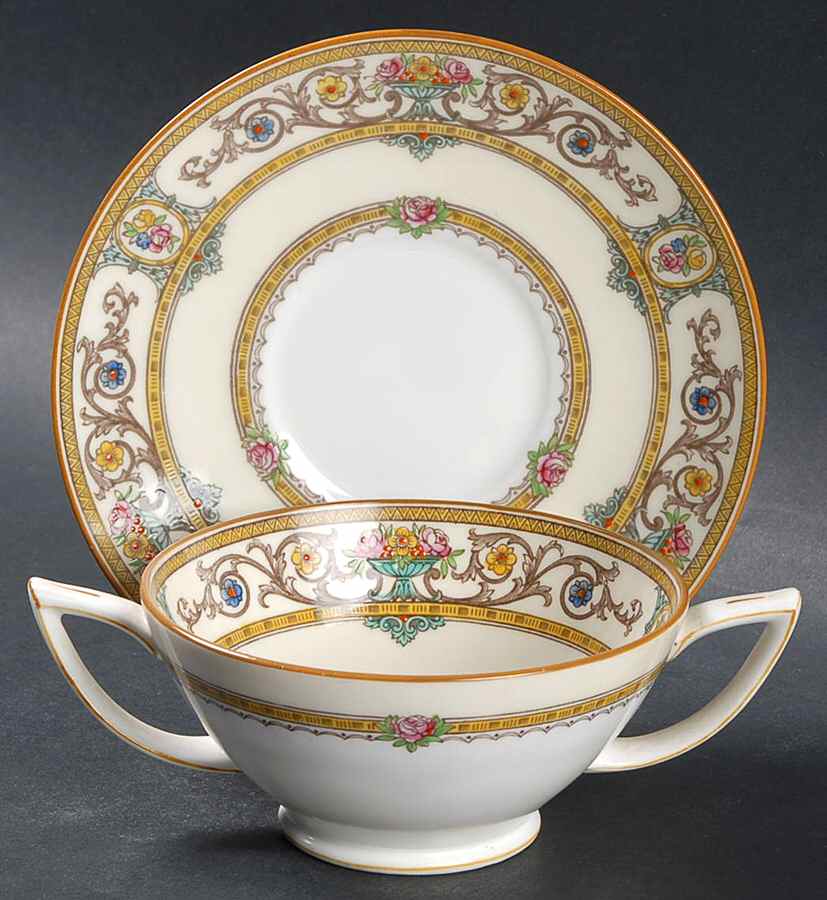 Grasmere Footed Bouillon Cup & Saucer by Minton-1